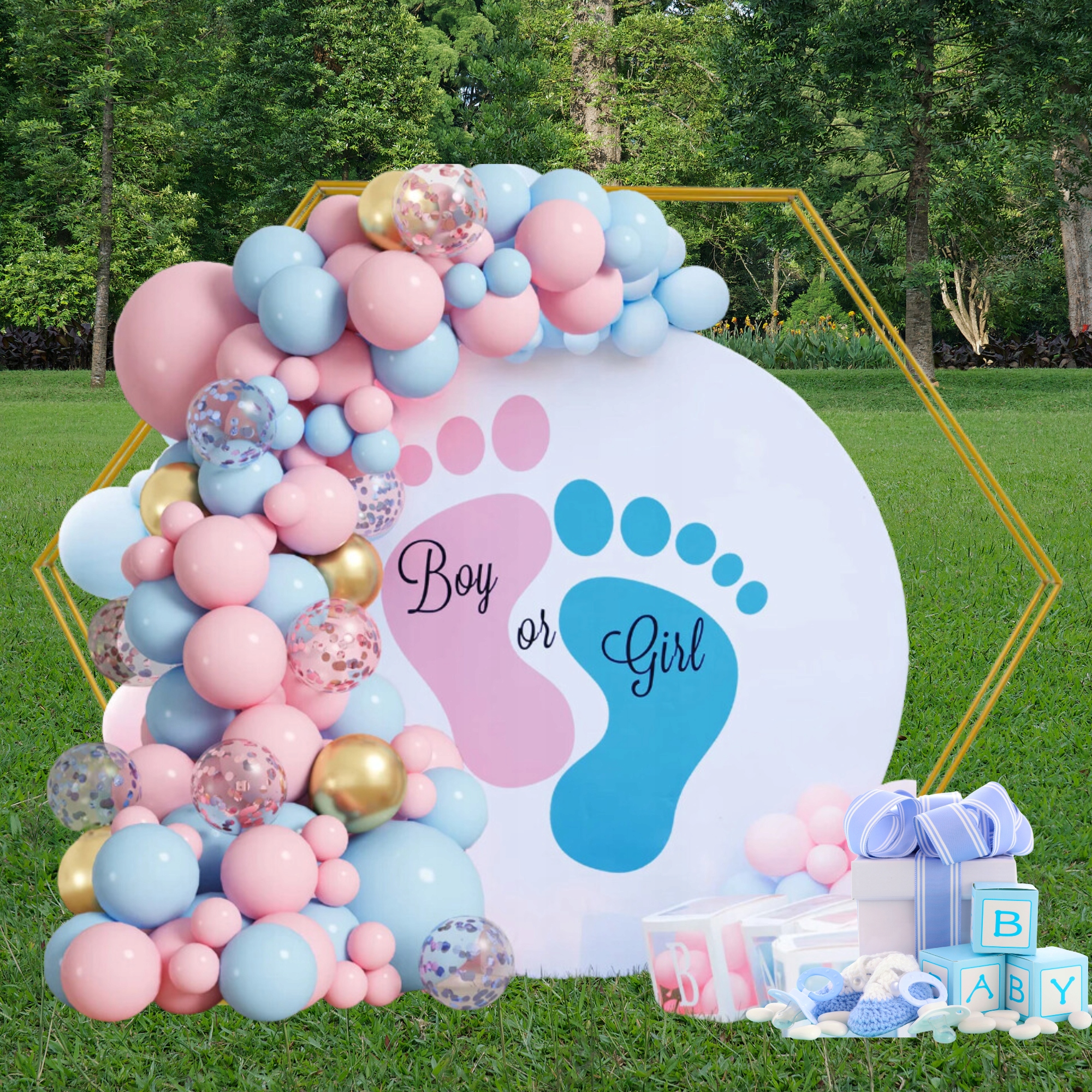 STOJAN NA BALÓNY STOJAN NA NAROZENINY DEKORACE SVATEBNÍ HOSTINA PRO SEZENÍ VELKÉ POZADÍ 2,6 M Značka žádná značka