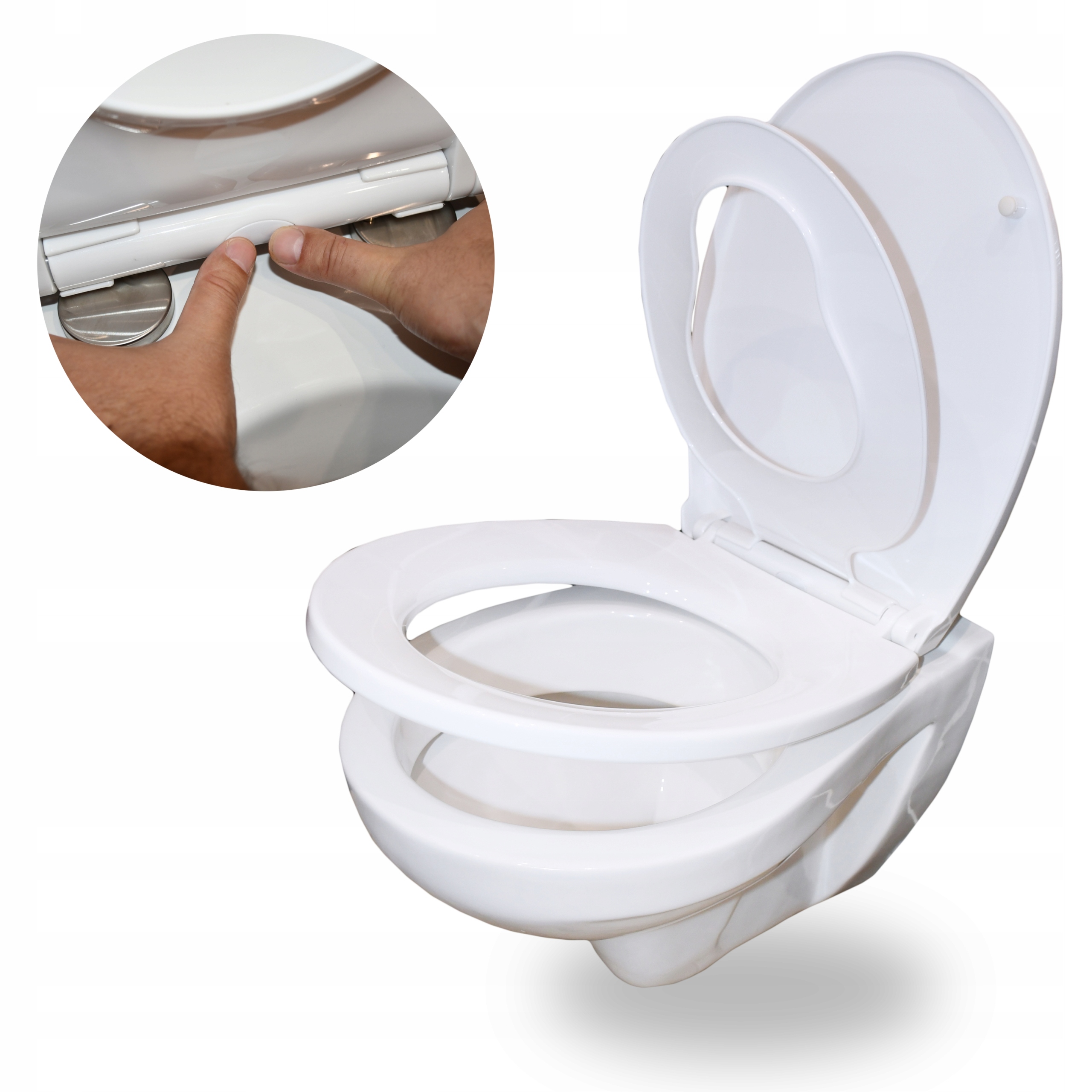 WC SEDÁTKO S POZVOLNÝM SKLÁPĚNÍM A ZABUDOVANOU VLOŽKOU PRO DĚTI 2v1 Šířka výrobku 37 cm