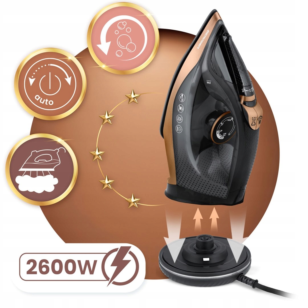 Žehlička bezdrátová napařovací 2600W Berdsen BD-333 s keramickou žehlicí plochou Berdsen Druh žehličky bezdrátová