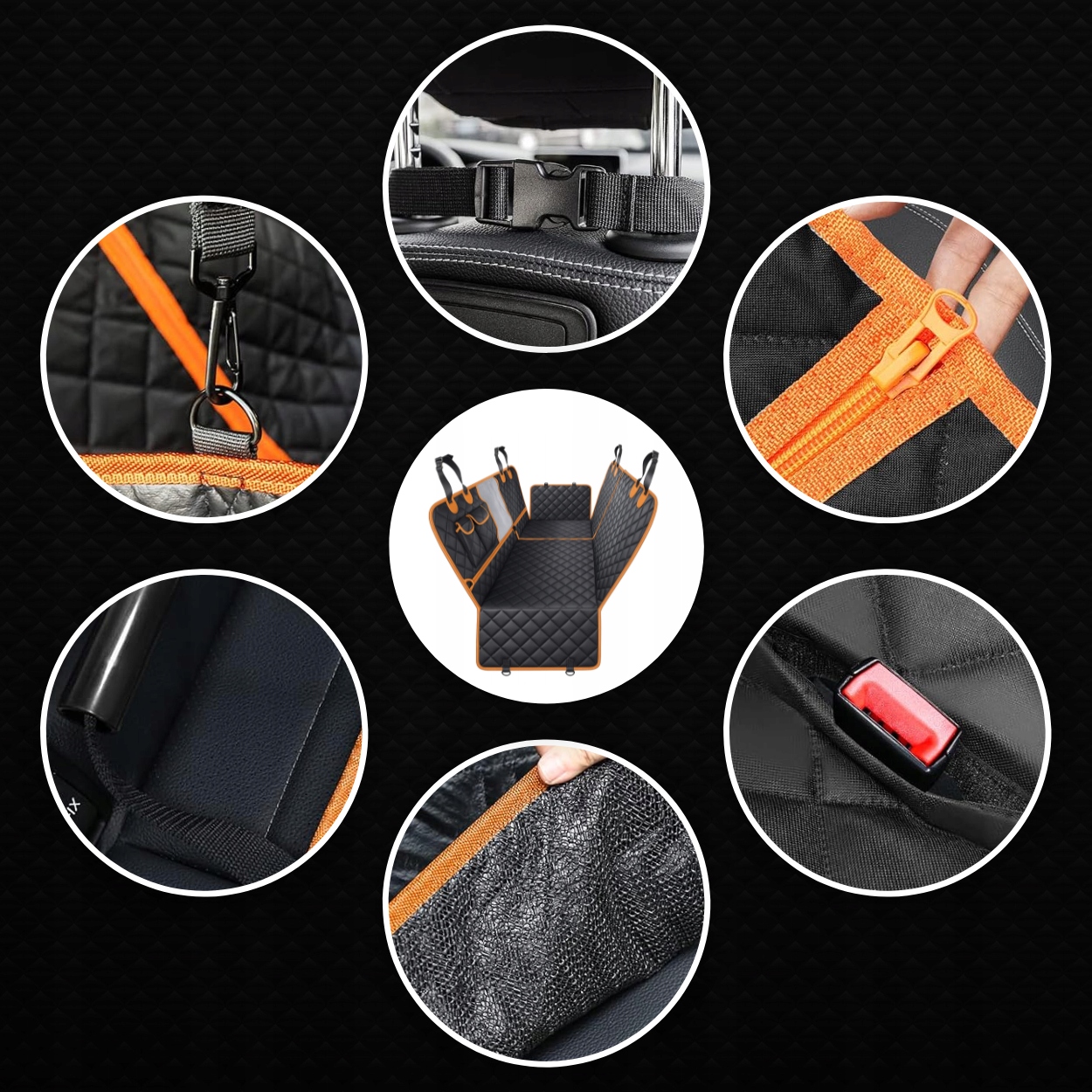 PODLOŽKA PRO PSA DO AUTA POTAH SEDADLA PREMIUM 4V1 VODĚODOLNÁ, PEVNÁ Velikost univerzální