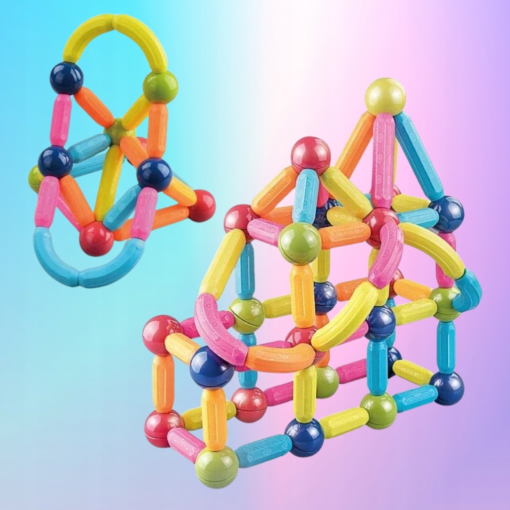 VELKÉ MAGNETICKÉ STAVEBNÍ VZDĚLÁVACÍ STAVEBNICE TYČINKY XXL 120 EL Pohlaví chlapci dívky unisex