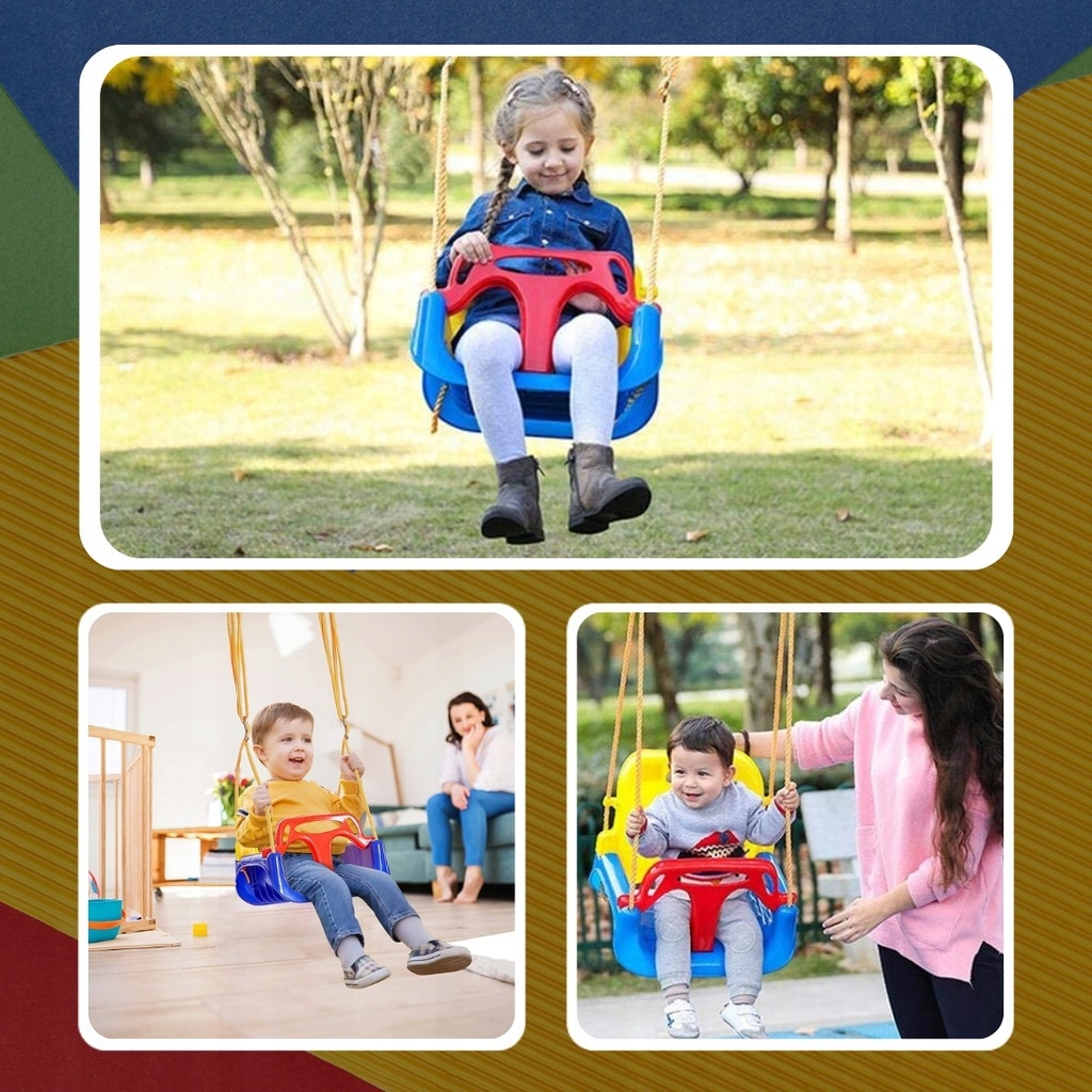 Dětská zahradní houpačka 3v1 Silná pro dům, domácí zahrada s lany 30 kg Věk dítěte 3+ měsíce
