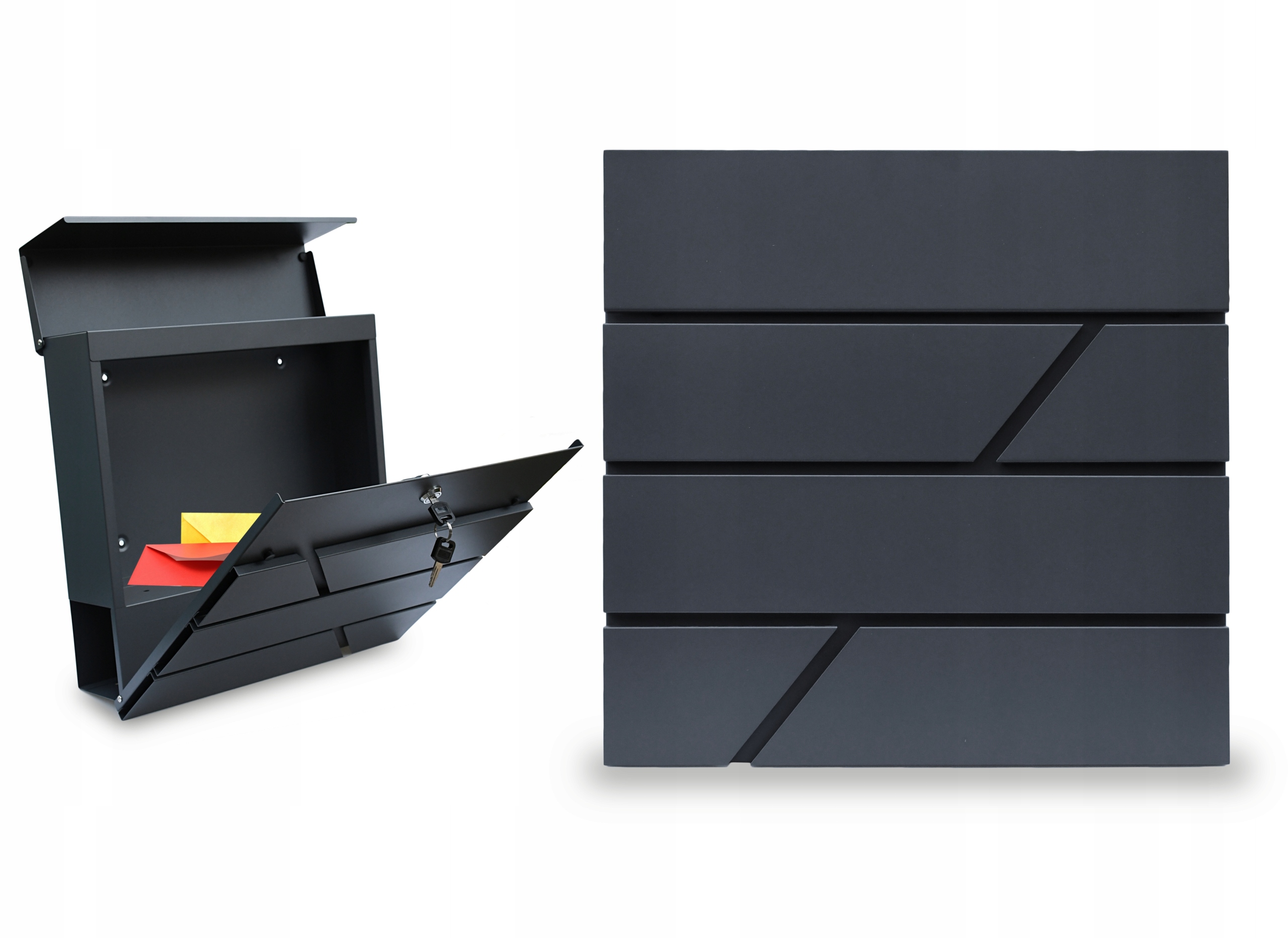 POŠTOVNÍ SCHRÁNKA na noviny ANTRACITOVÁ pošta do domu A4 Velká EAN (GTIN) 5903940083797