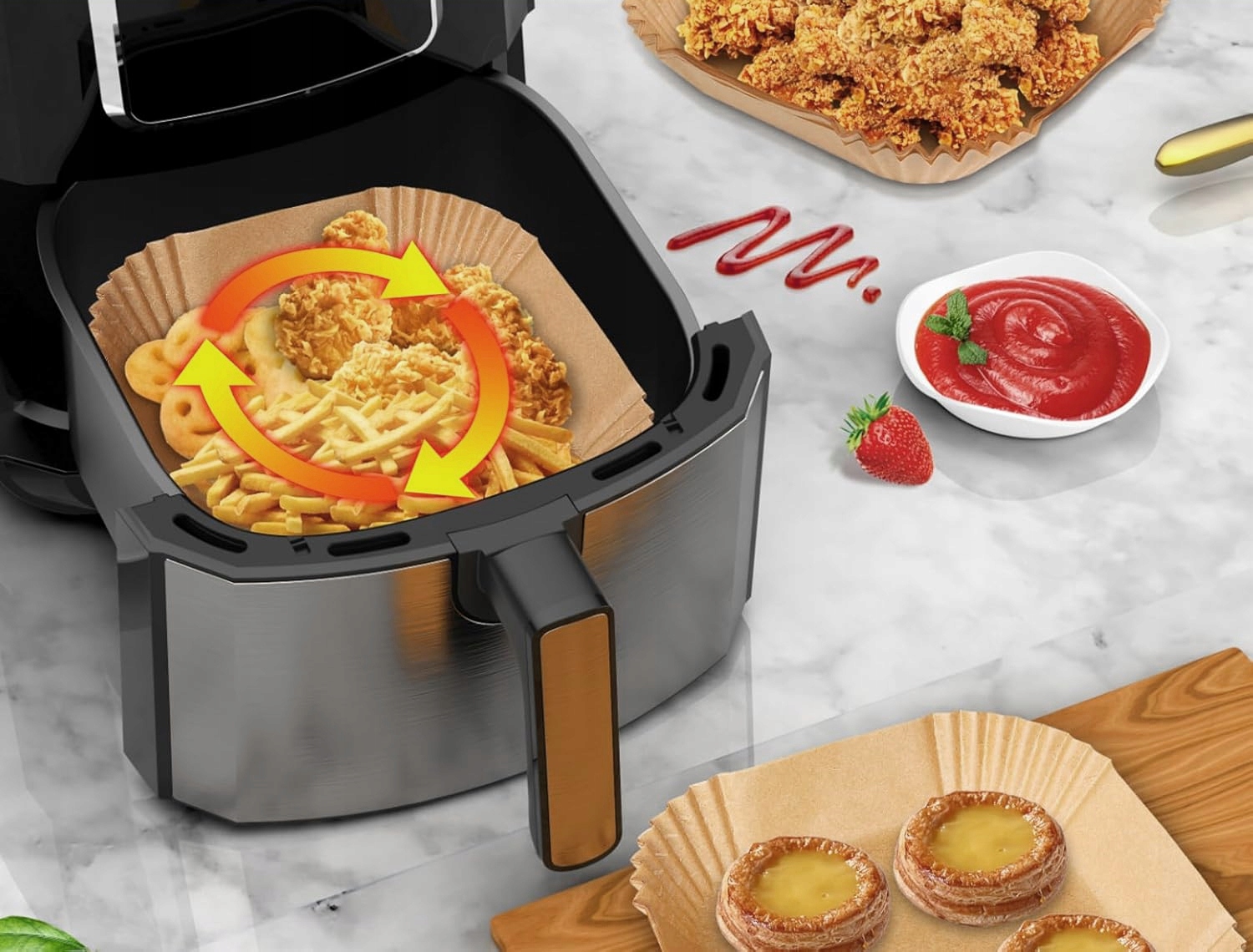 400X ORGANIZÉR AIR FRYER PAPÍROVÉ VLOŽKY DO BEZTUKOVÉ FRITÉZY Značka Koanni