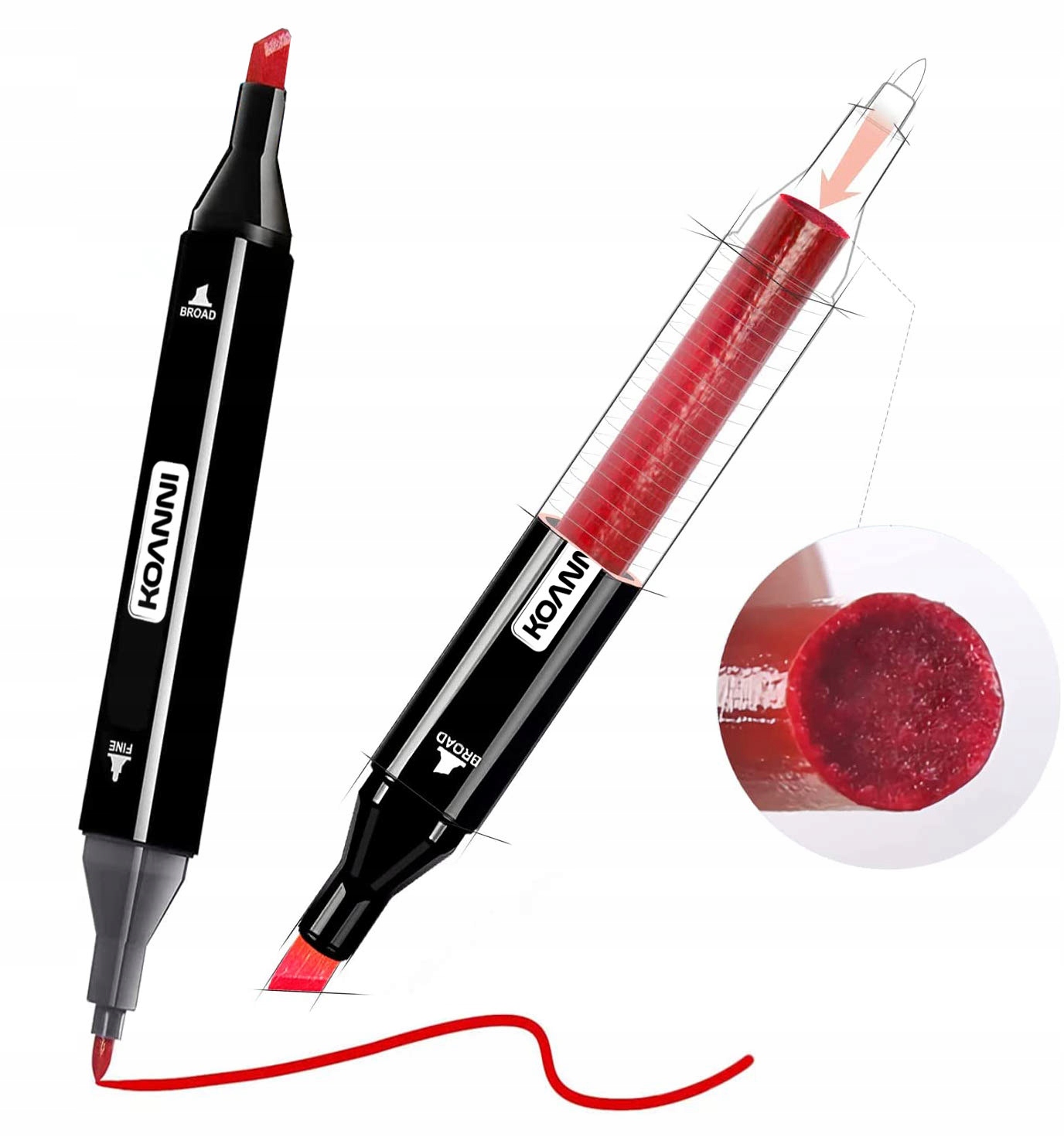 LIHOVÉ FIXY OBOUSTRANNÉ KOANNI 168 KS +POUZDRO Kód výrobce piasaki_168 flamastry