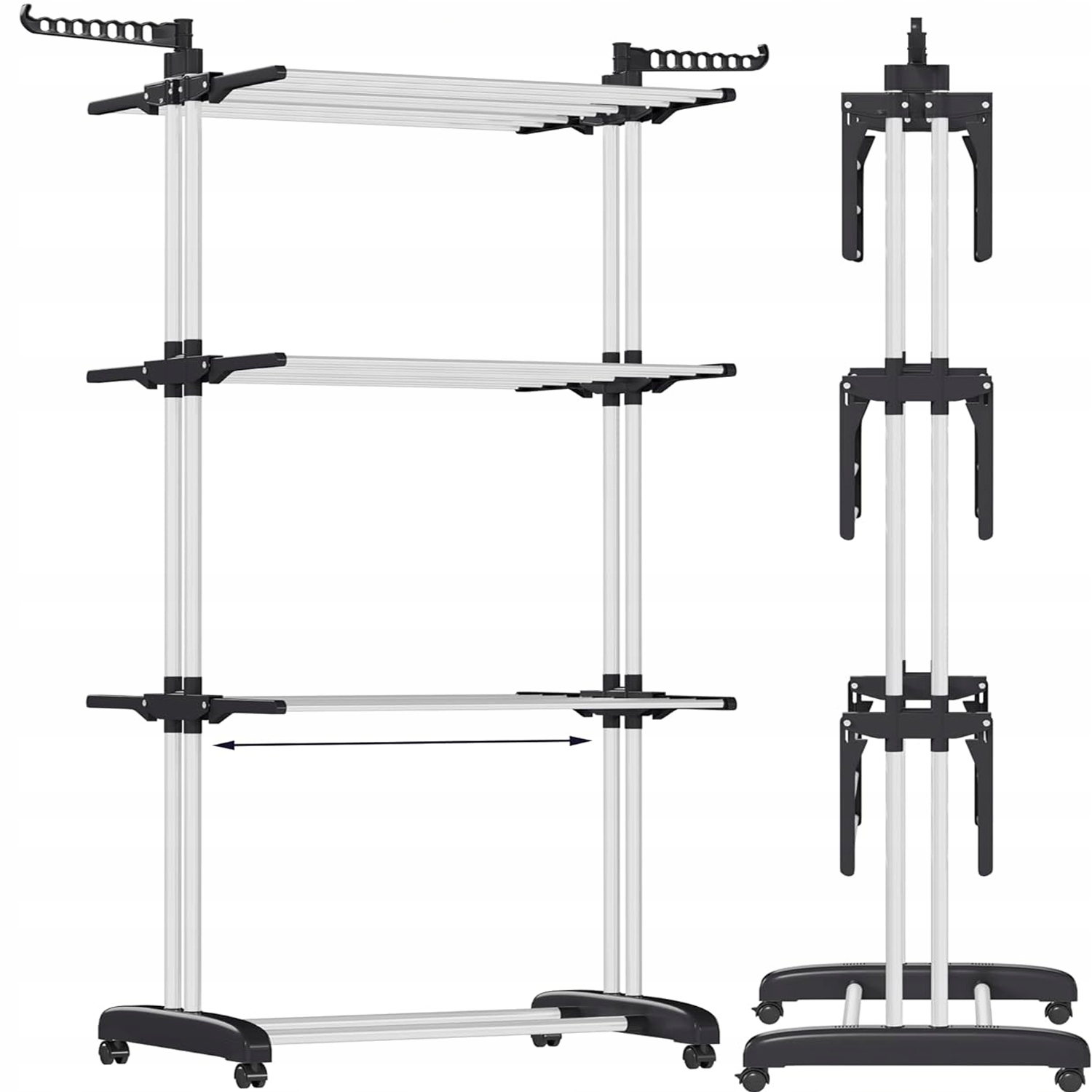 VELKÁ SUŠÁK NA PRÁDLO, STOJANOVÉ KALHOTY, SKLÁDACÍ VĚŠÁK, PEVNÁ, 40 KG Šířka 78–127.5 cm