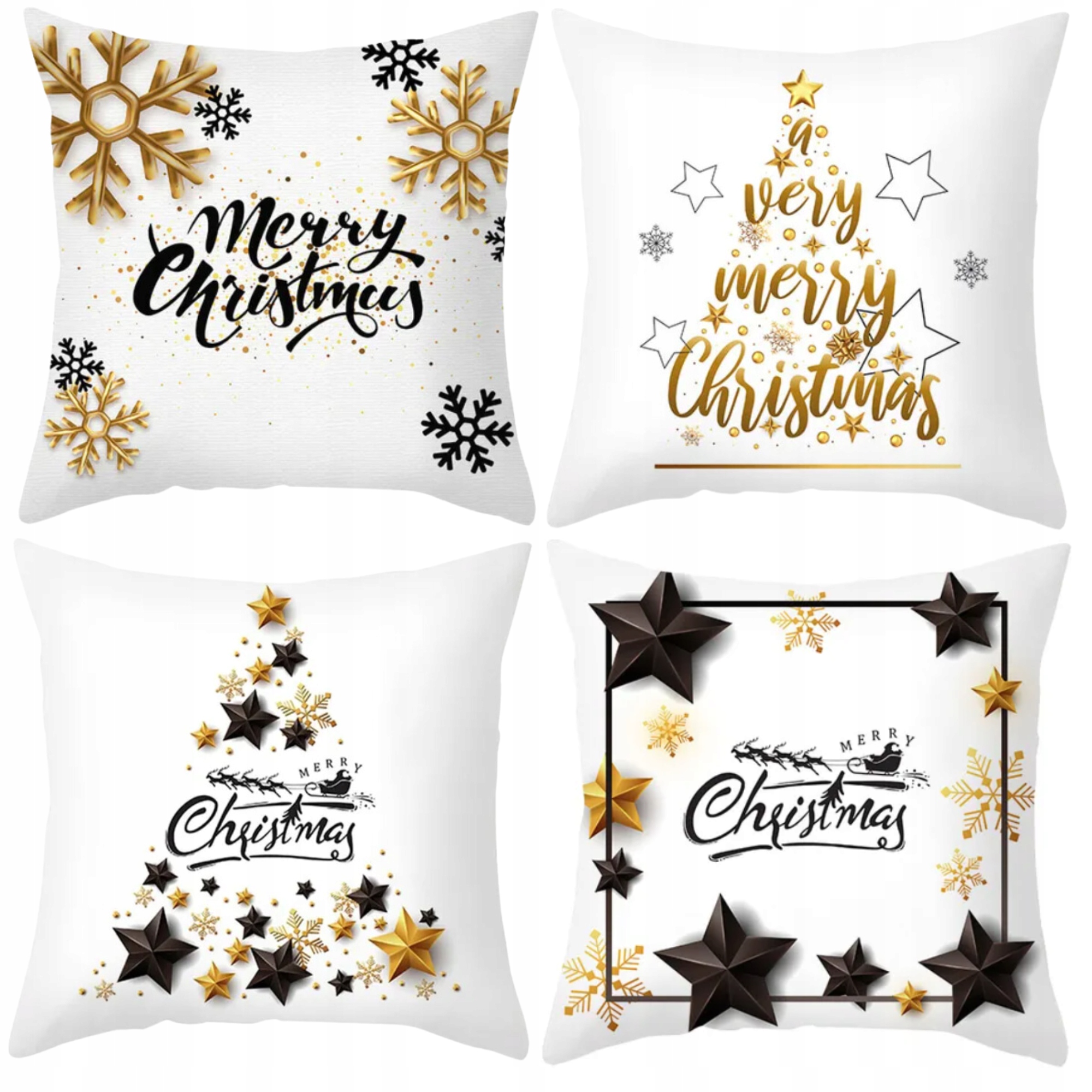 4x SET POVLAK NA POLŠTÁŘ VÁNOČNÍ POVLEČENÍ VÁNOČNÍ 40X40