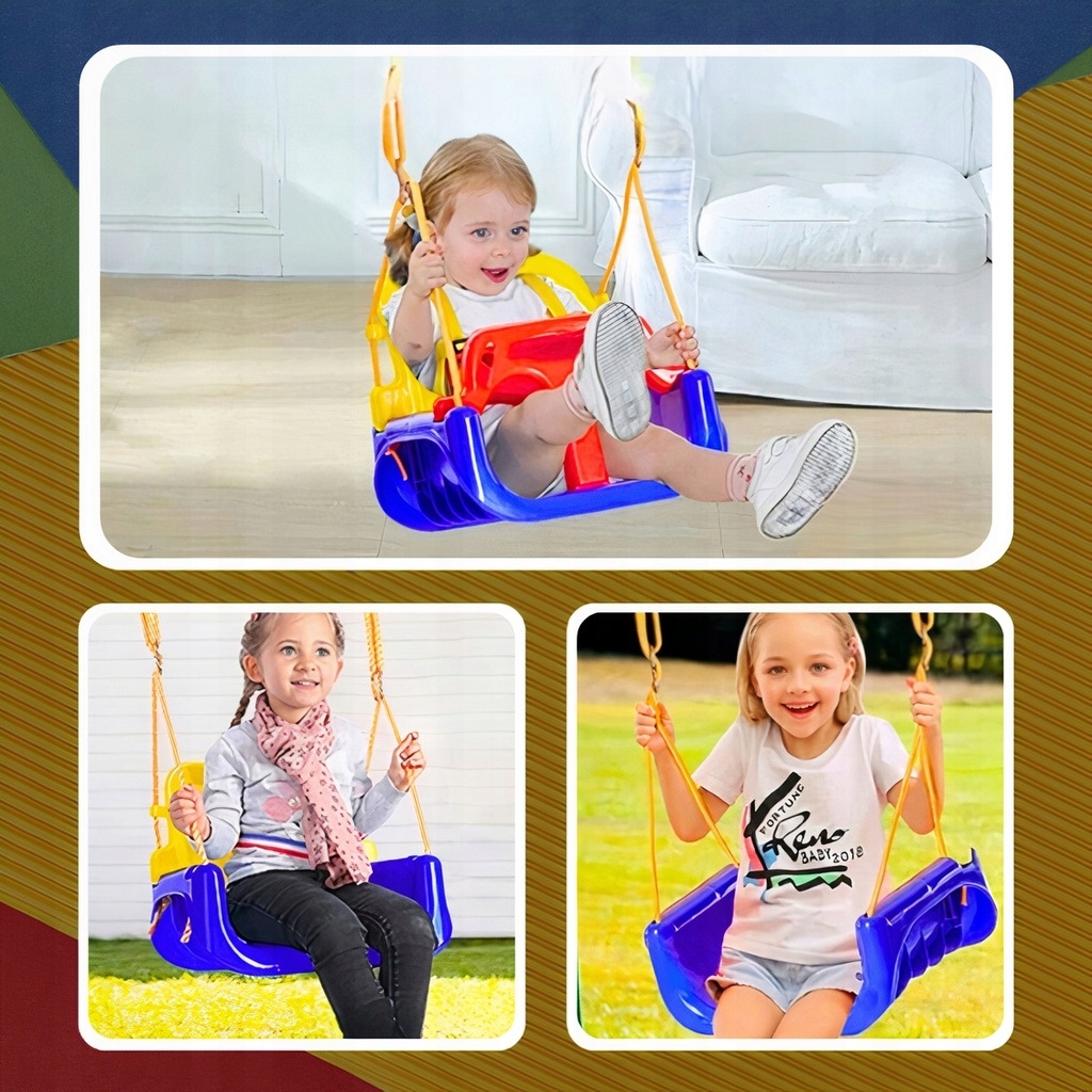 Dětská zahradní houpačka 3v1 Silná pro dům, domácí zahrada s lany 30 kg Váha výrobku včetně jednotkového obalu 1.8 kg
