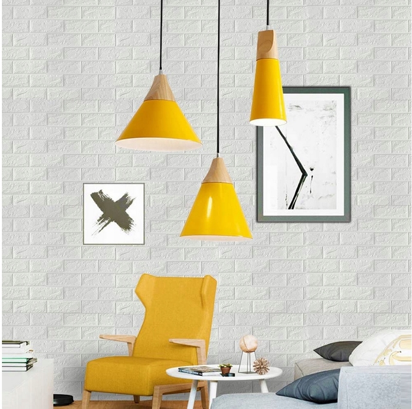 20 x 3D NÁSTĚNNÉ SAMOLEPÍCÍ PANELY CIHLOVÁ TAPETA 77 x 70 cm PĚNA XPE Barevná řada bílá