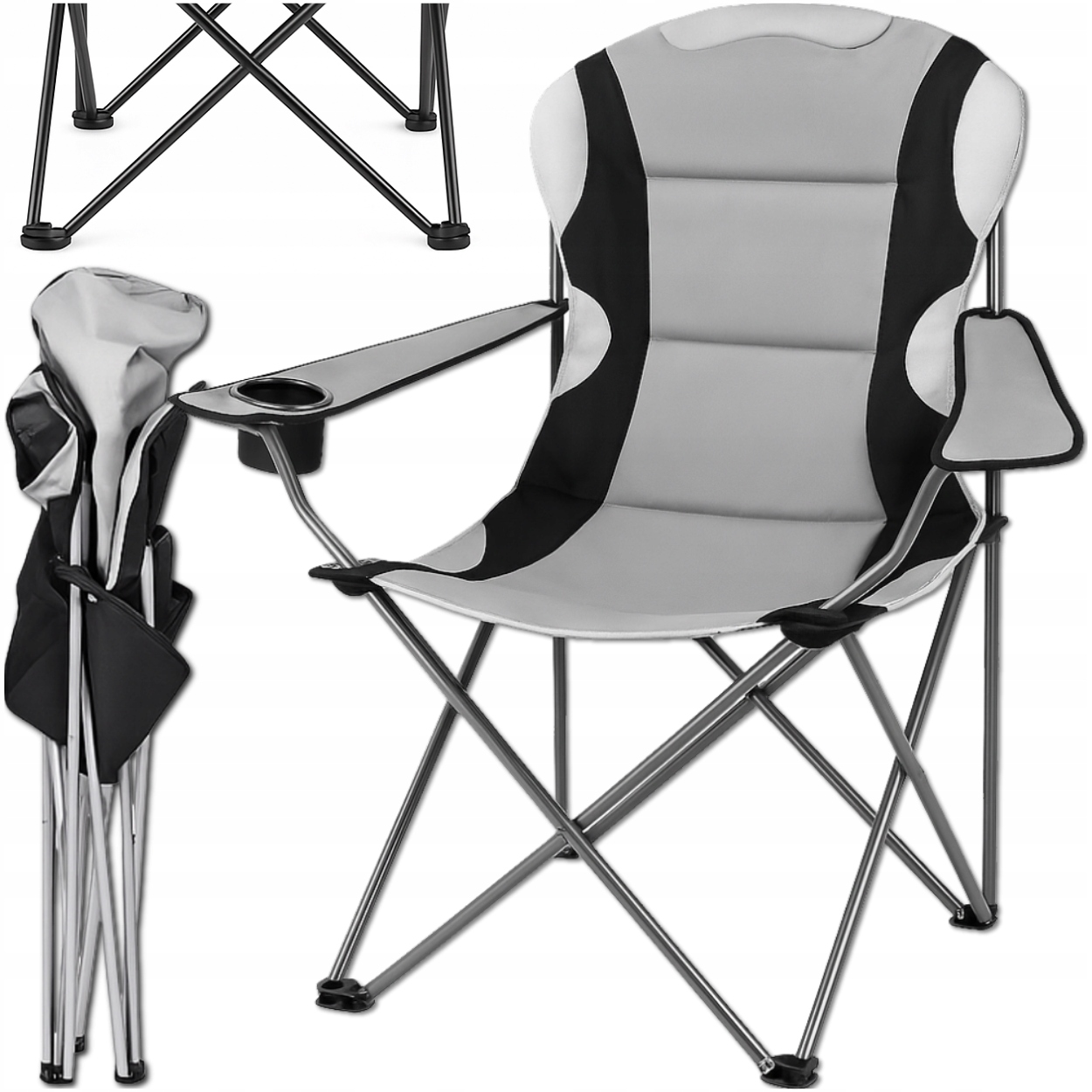 SKLÁDACÍ TURISTICKÉ RYBÁŘSKÉ KŘESLO VELKÉ PRO RYBAŘENÍ A KEMPOVÁNÍ