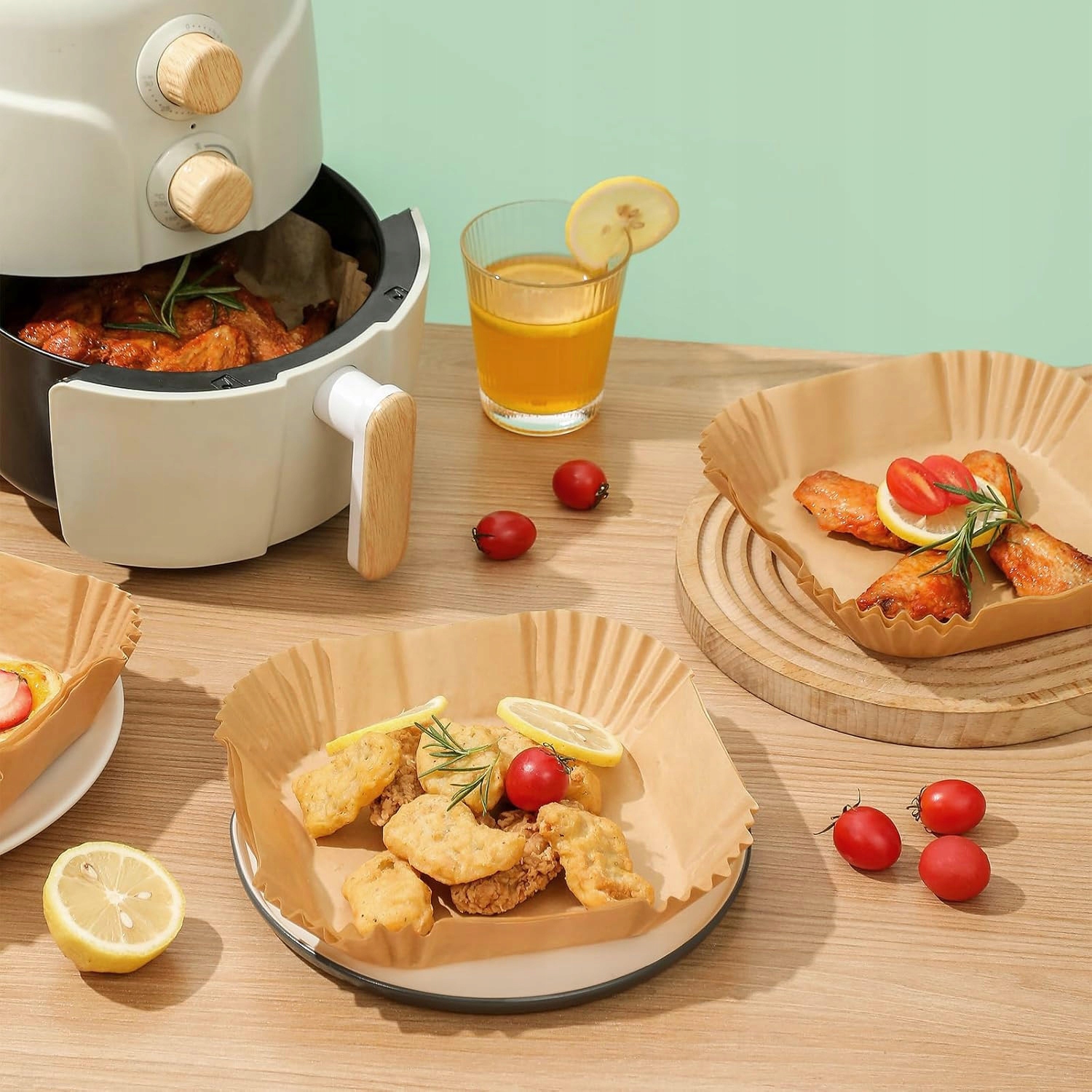 400X ORGANIZÉR AIR FRYER PAPÍROVÉ VLOŽKY DO BEZTUKOVÉ FRITÉZY Délka 20 cm