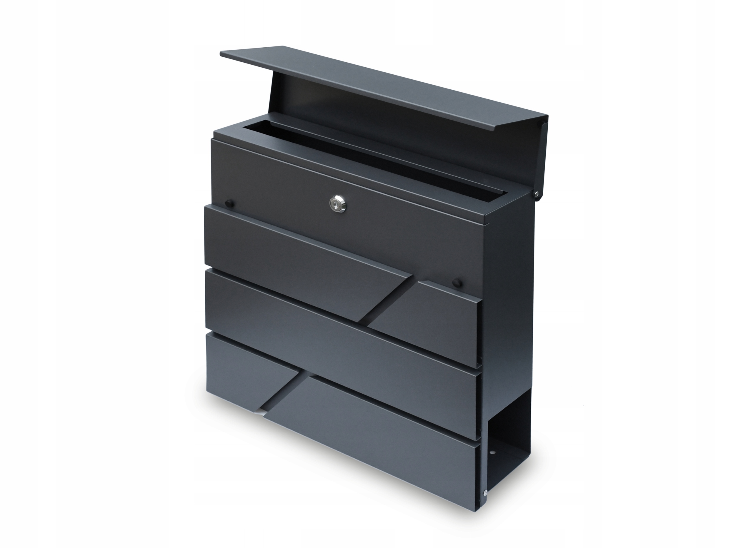 POŠTOVNÍ SCHRÁNKA na noviny ANTRACITOVÁ pošta do domu A4 Velká Barva šedá