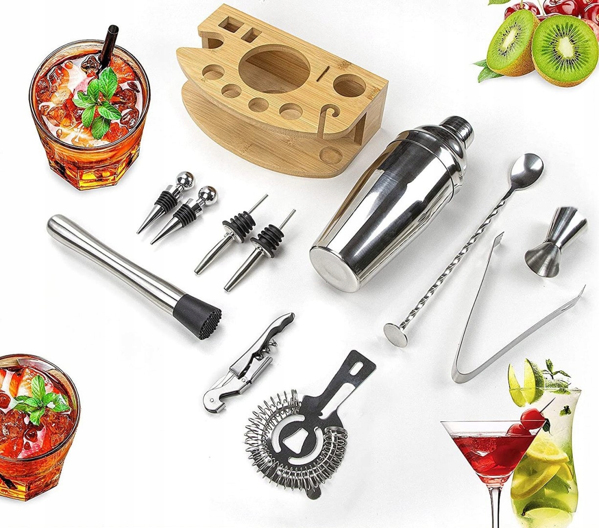 Barová sada CHESTER: shaker na koktejly + stojan, 12 dílů Série 4903025456059