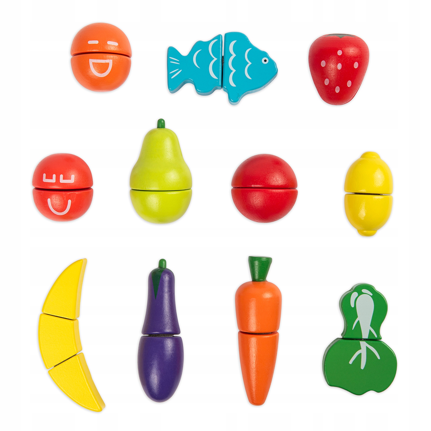 Dřevěný kráječ na ovoce a zeleninu NA SUCHÝ ZIP HRAČKA na suchý zip, dětská hračka, sada XXL Materiál dřevo