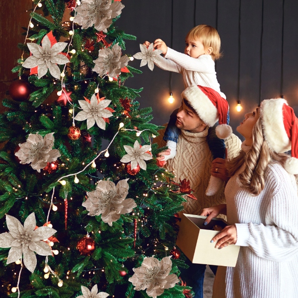 BETLÉMSKÁ HVĚZDA NA VÁNOČNÍ STROMEČEK KVĚTINY DEKORACE VÁNOČNÍ HVĚZDA 6 KS OZDOBA DEKORACE Značka žádná značka