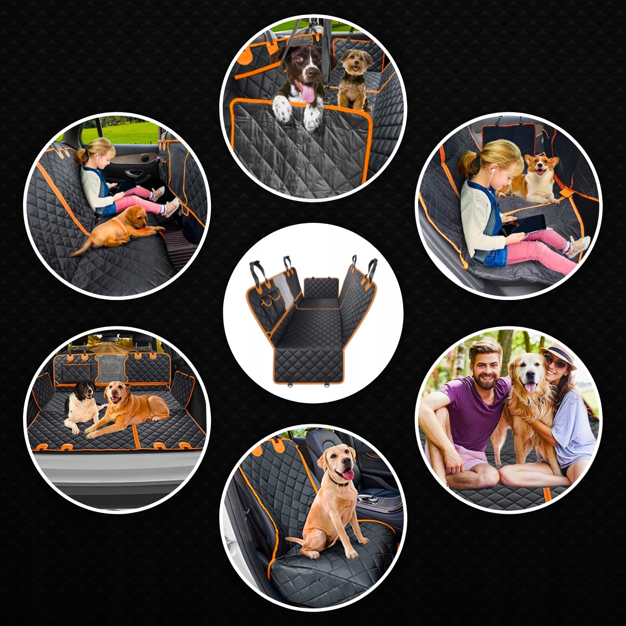 PODLOŽKA PRO PSA DO AUTA POTAH SEDADLA PREMIUM 4V1 VODĚODOLNÁ, PEVNÁ Další funkce velké větrací otvory materiál tlumící nárazy lze prát kompatibilní s bezpečnostním pásem nepromokavé skládací
