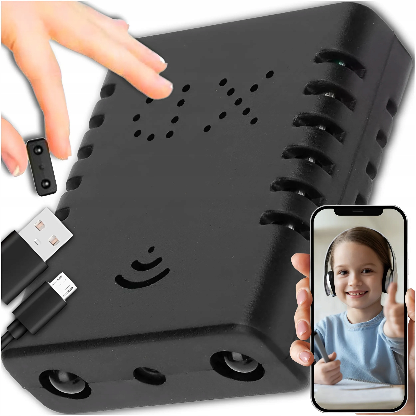 MINI WIFI ŠPIONÁŽNÍ USB KAMERA APLIKACE PRO VZDÁLENÝ NÁHLED SENZORU POHYBU EAN (GTIN) 5906186319927