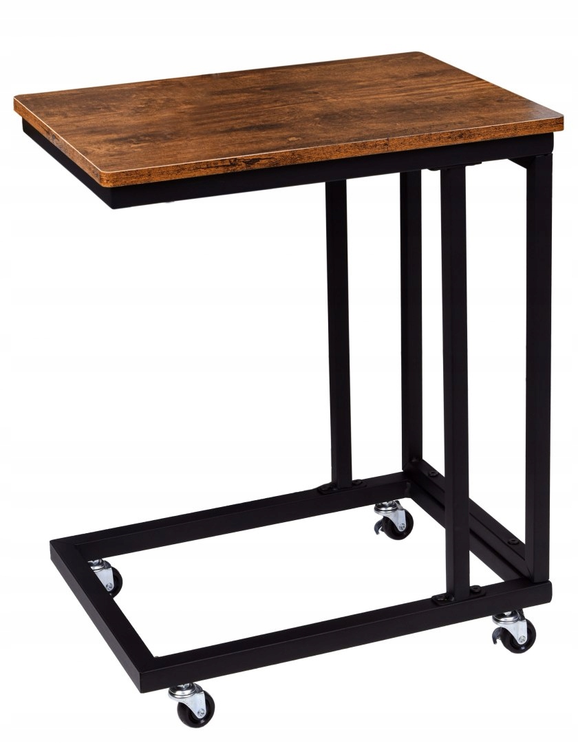 Loftový stolek na kolečkách MEREN zestárlý dub Hloubka nábytku 35 cm