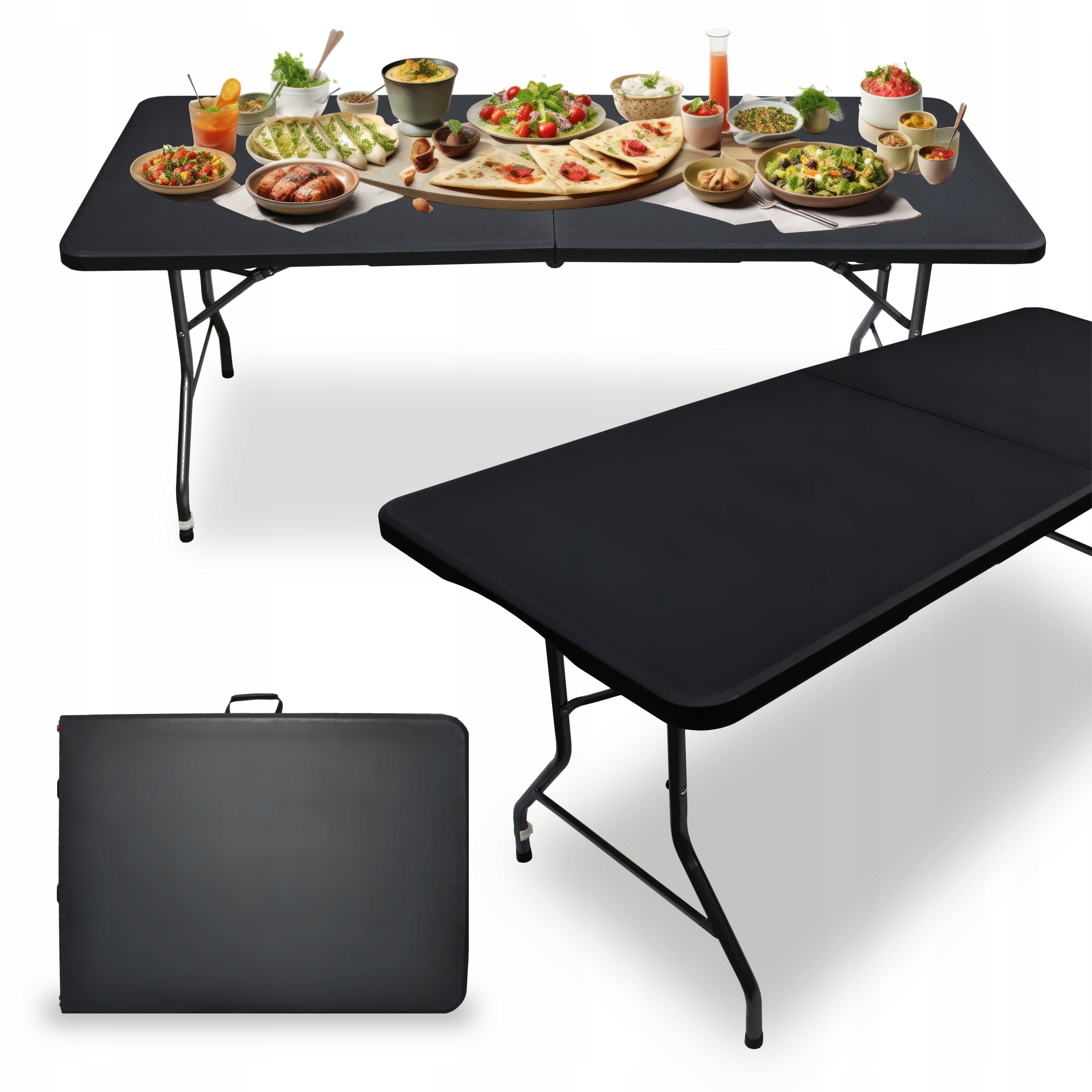 Skládací zahradní cateringový stůl 180 cm Banketový rozkládací kufr