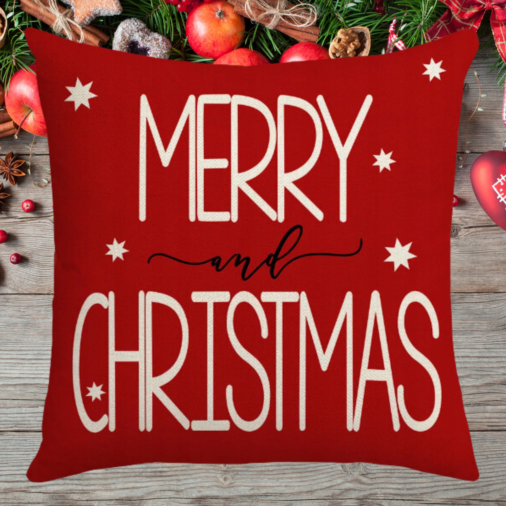 4x SADA POVLAKŮ NA POLŠTÁŘ VÁNOČNÍ POVLEČENÍ Vánoce 45X45 Šířka výrobku 45 cm