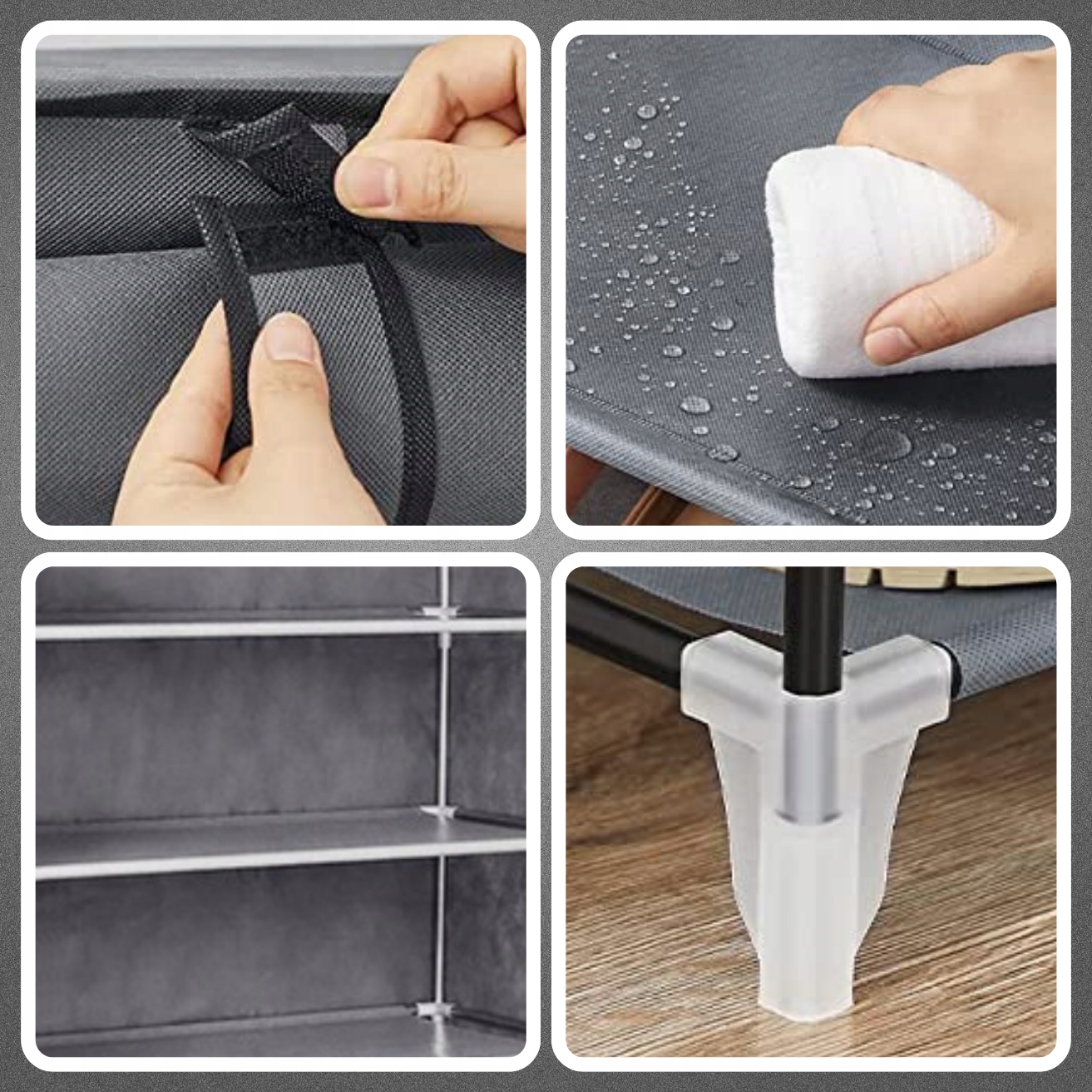 SKŘÍŇ NA BOTY TEXTILNÍ OBUV SKLÁDACÍ POLICE REGÁL PROSTORNÝ XXL Hloubka nábytku 30 cm