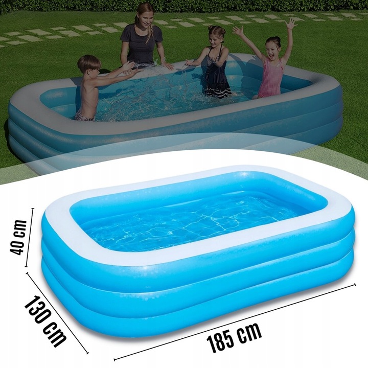 BAZÉN VELKÝ RODINNÝ OBDÉLNÍKOVÝ DO ZAHRADY XXL 185 x 130 cm Druh nafukovací