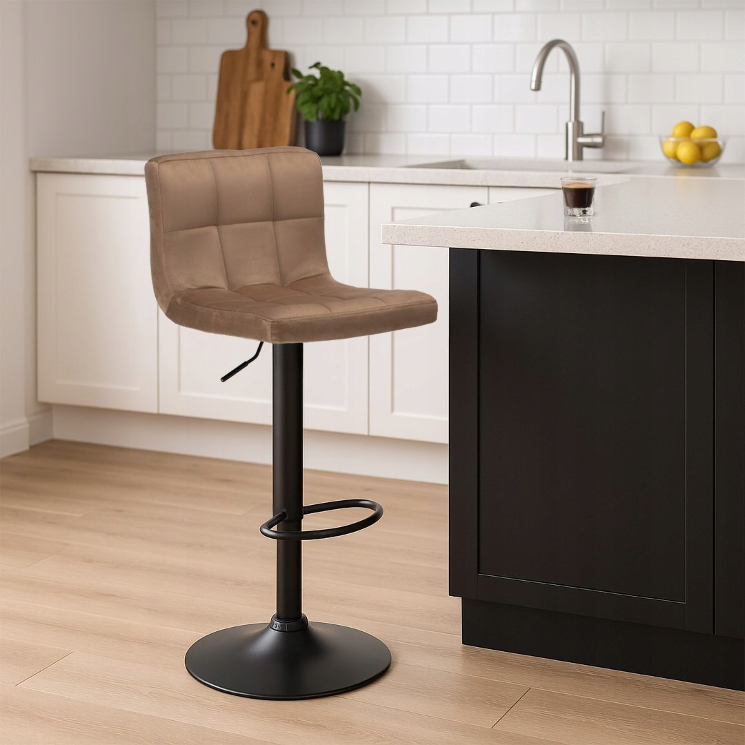 Barová židle ARAKO BLACK sametová mokka VELVET Stav balení originální