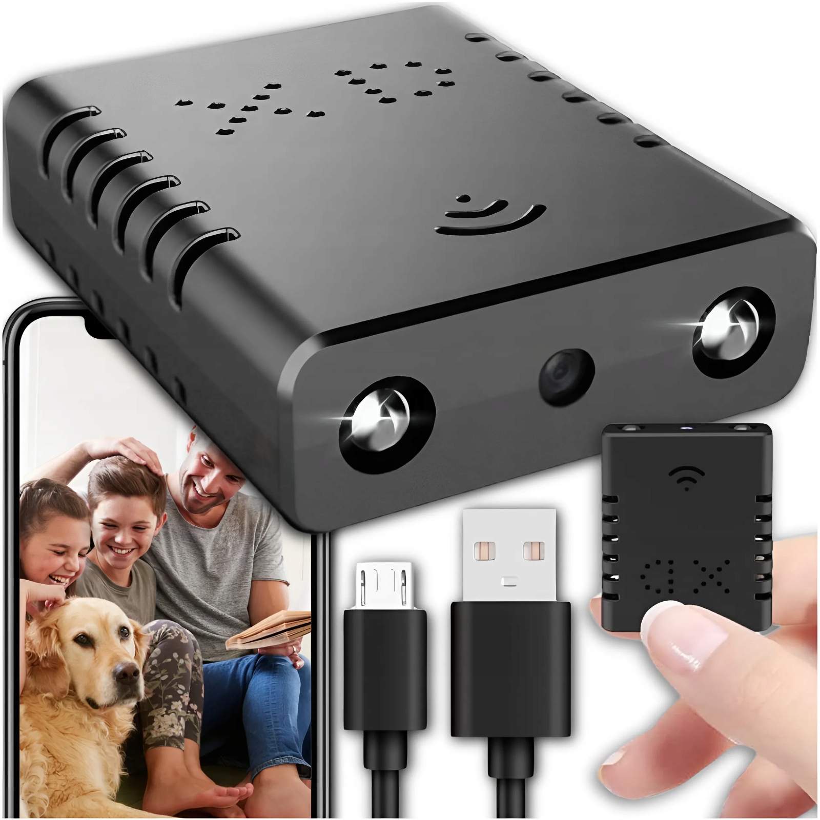 MINI WIFI ŠPIONÁŽNÍ USB KAMERA APLIKACE PRO VZDÁLENÝ NÁHLED SENZORU POHYBU