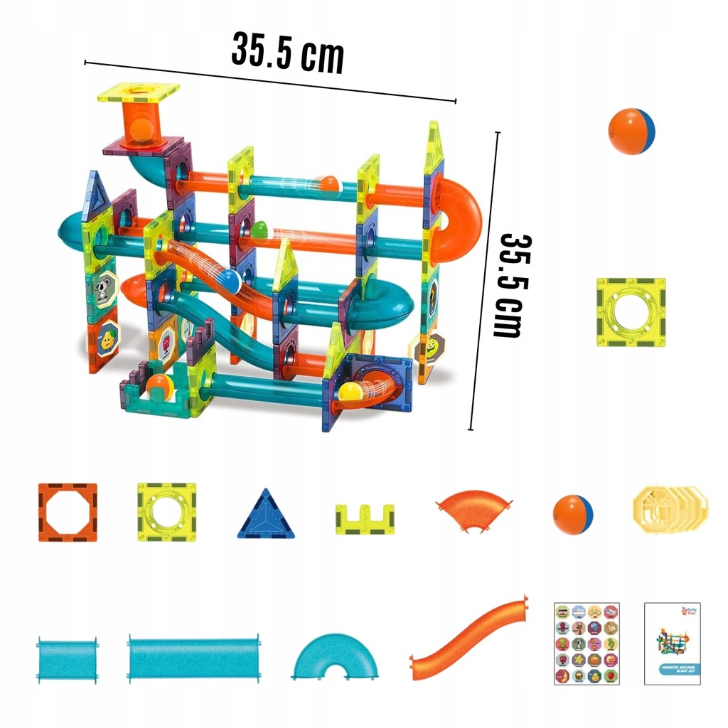 STAVEBNICE XXL KULIČKOVÁ DRÁHA KULODROM 96 DÍLKŮ VELKÁ DRÁHA Šířka výrobku 36 cm