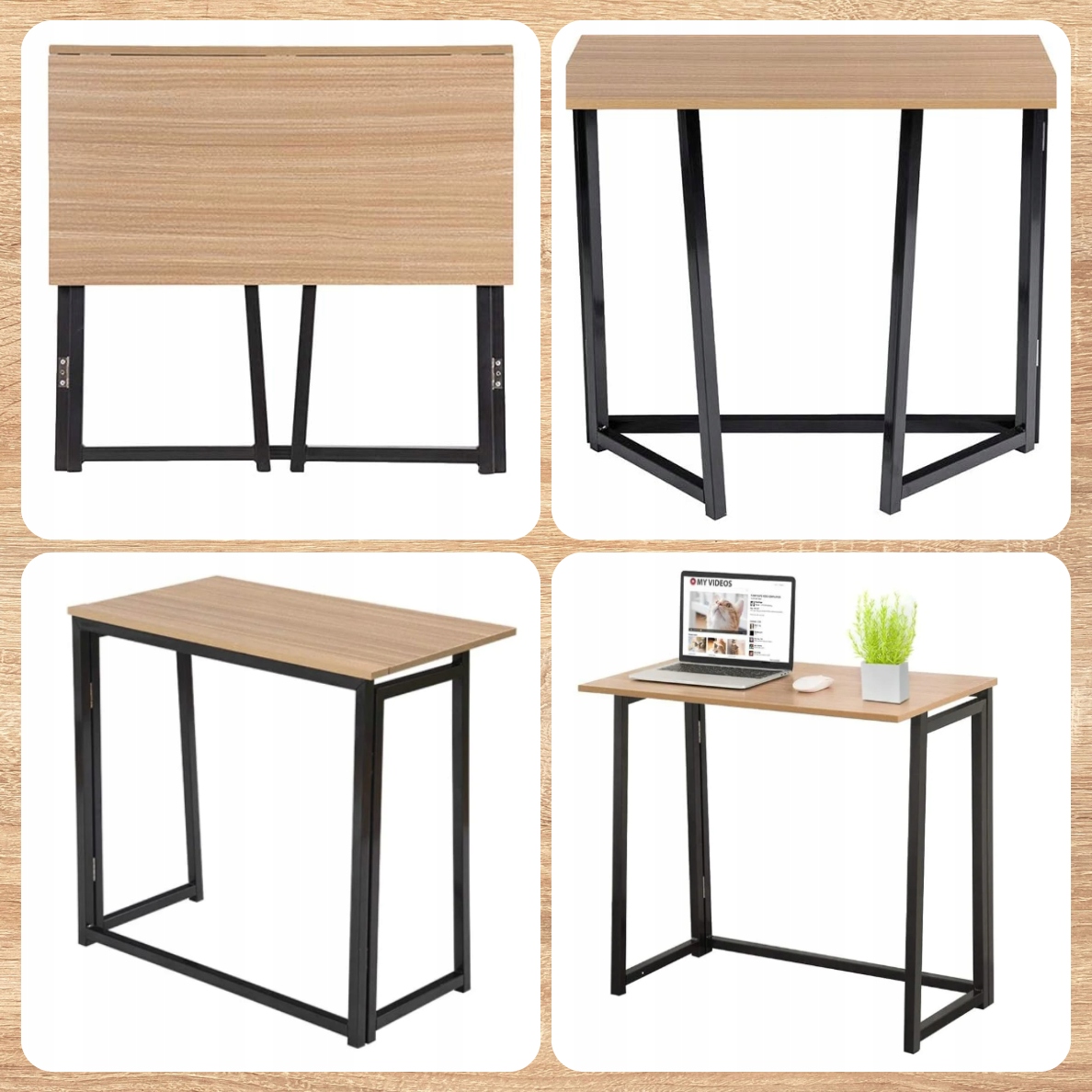 SKLÁDACÍ STŮL DO POKOJE, HNĚDÝ, MODERNÍ POČÍTAČOVÝ STŮL, UNIVERZÁLNÍ Kód výrobce BIURKO DO POKOJU SKŁADANE UNIWERSALNE MEMFLOW