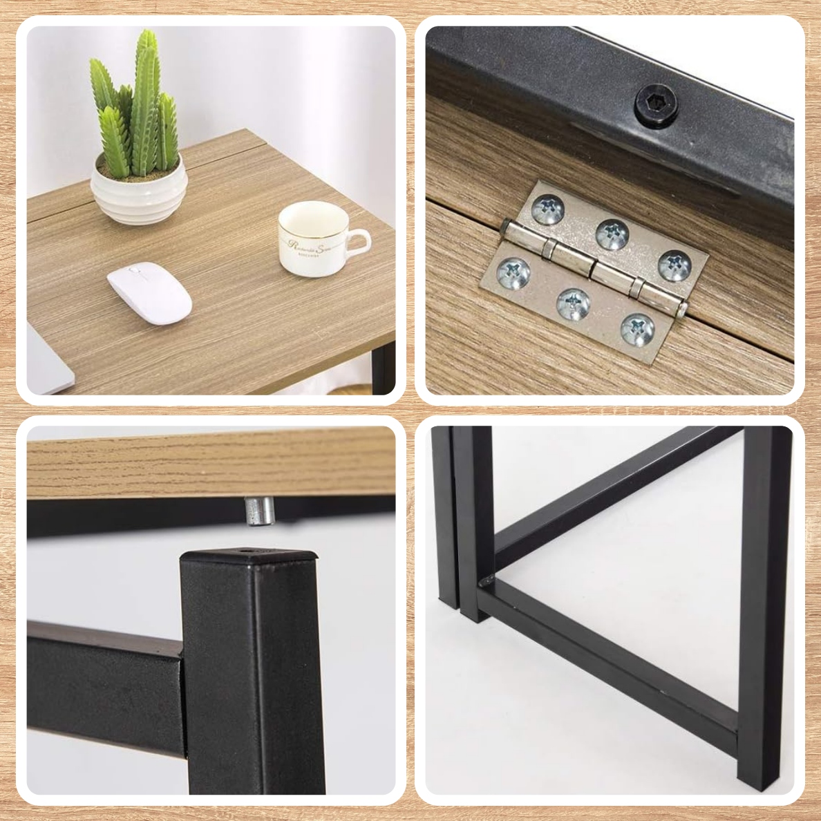 SKLÁDACÍ STŮL DO POKOJE, HNĚDÝ, MODERNÍ POČÍTAČOVÝ STŮL, UNIVERZÁLNÍ Šířka nábytku 80 cm