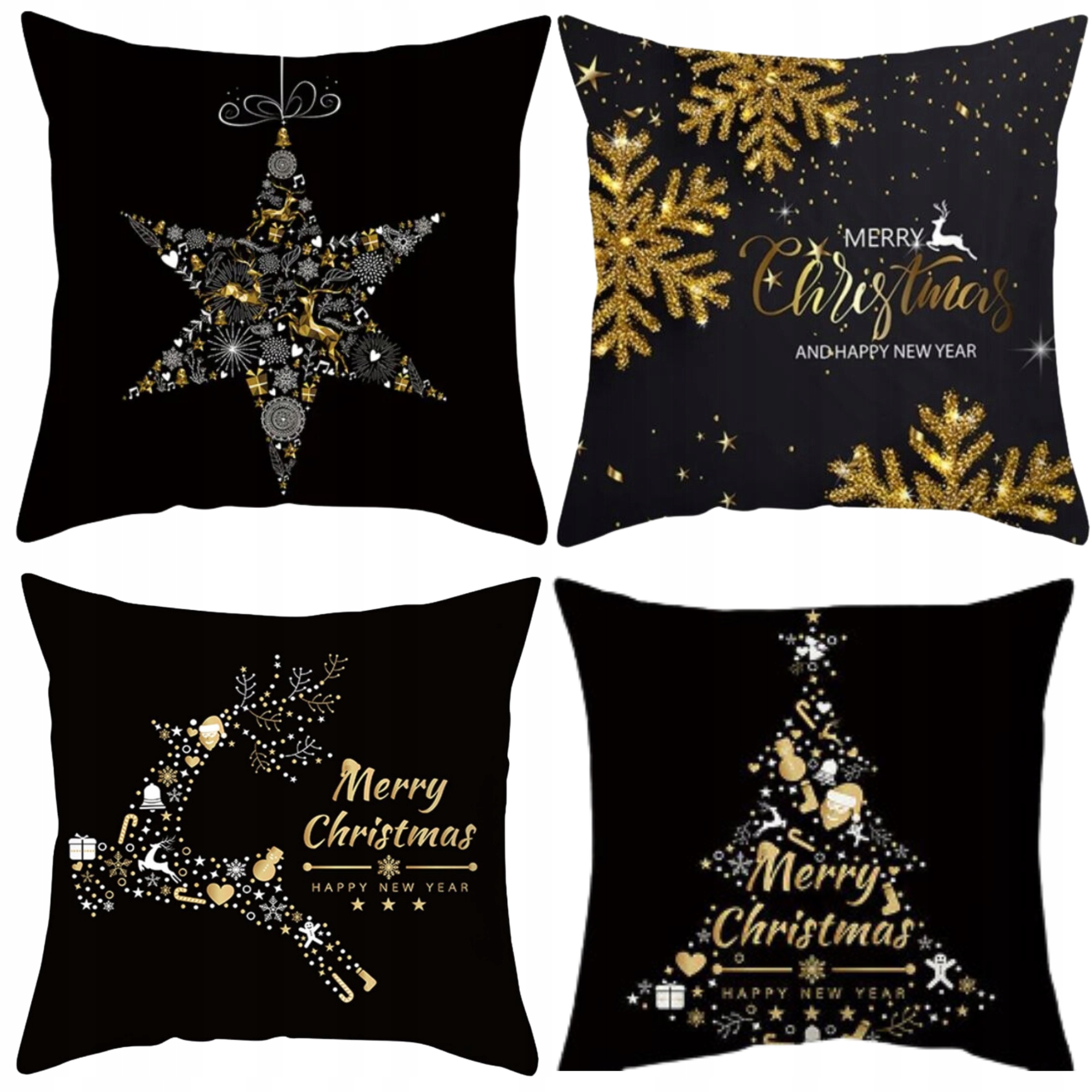 4x SET POVLAK NA POLŠTÁŘ VÁNOČNÍ POVLEČENÍ VÁNOČNÍ 40X40