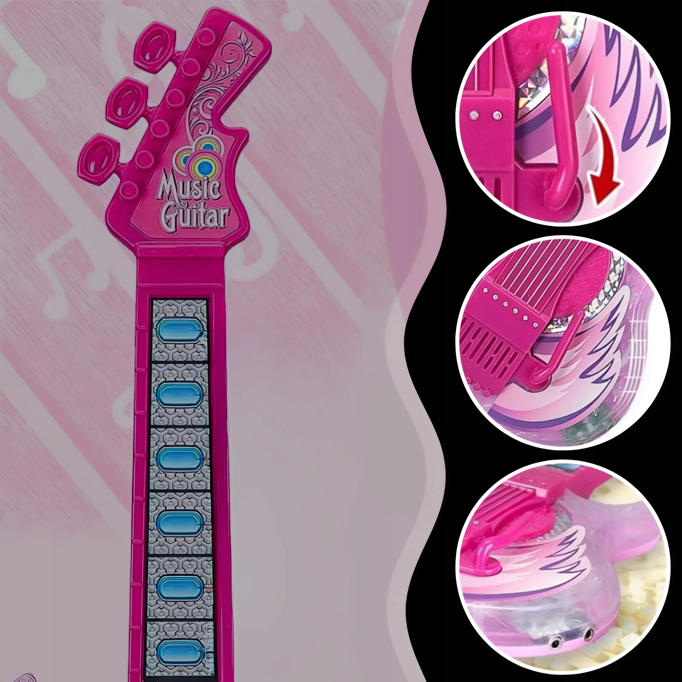 ELEKTRICKÁ KYTARA KARAOKE MIKROFON HRAČKA PRO DĚTI VELKÝ SET Věk dítěte 3+ roky