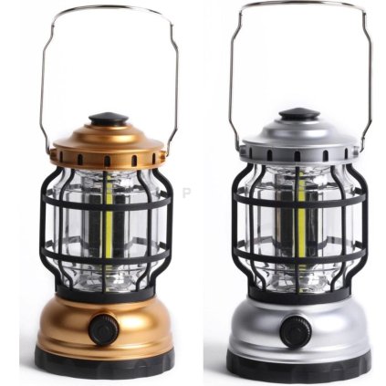 11137 campingova lampa stmivatelna stribrna