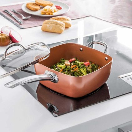 150052 univerzalni set s panvi 5v1 copper pece vari smazi naparuje i restuje