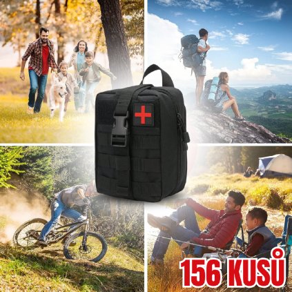 Profesionální 156dílný set přežití – Kompletní výbava pro cestování, outdoor a krizové situace v odolném pouzdře