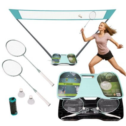 Badmintonový kompletný set 4v1 s sieťkou v puzdre