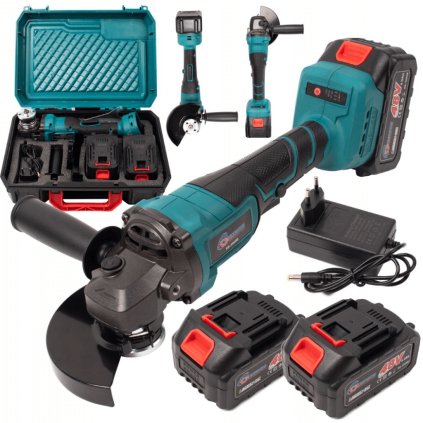 CraftPro 48V – Aku úhlová bruska s bezuhlíkovým motorem, s 125mm kotoučem + DÁREK NAVÍC SADA 10 KS ŘEZNÝCH KOTOUČŮ