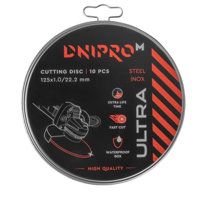 Sada řezných kotoučů ULTRA 125x1,0 22,2 mm 10 ks. Dnipro-M