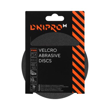 Brusný kotouč na suchý zip P100 8 dr. 125 22,2 mm 5 ks. Dnipro-M