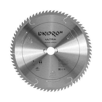 Pilový kotouč ULTRA 305 mm 30 25,4 65Mn 72T (na dřevo, dřevotřísku) Dnipro-M