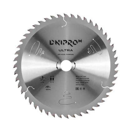 Pilový kotouč ULTRA 185 mm 20 16 65Mn 48T (na dřevo, dřevotřísku) Dnipro-M