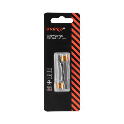 Bit PH 2 50 mm s magnetickým držákom 2 ks. Dnipro-M