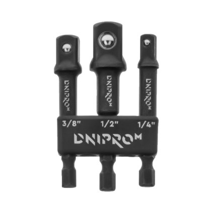 Sada nástavcov pre nástrčné hlavy, 1/4, 3/8, 1/2 3 ks., Dnipro-M