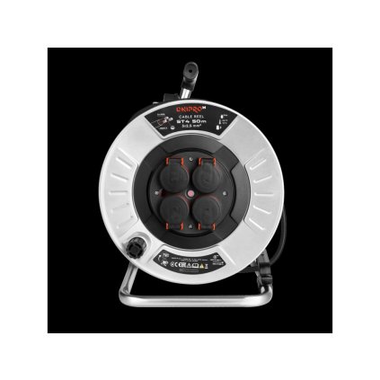 Predlžovací kábel na cievke SE4, 25 m, 3×2,5 mm2, čierny, Dnipro-M