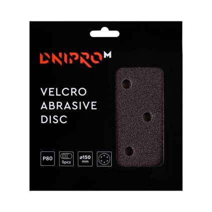 Brusný kotouč na suchý zip 150 (5ks) P80, Dnipro-M