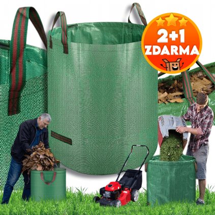 2+1 ZDARMA Záhradný kôš BioSak 500L - samostatný, na sezónny úklid listov, pokosenej trávy, vetiev, buriny aj drobného stavebného odpadu, XXL veľkosť