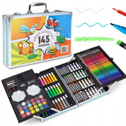 ArtJoy-Studio – 145-dielna kompletná sada pre malých tvorcov, na maľovanie a kreslenie
