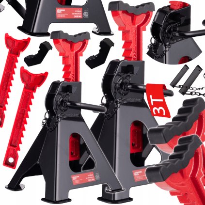 AutoLift Stand – Univerzálny súbor 2 podpier (kobyliek) pre automobily s nosnosťou 3000 kg, rozsahom 300-430 mm a ráčnovým mechanizmom