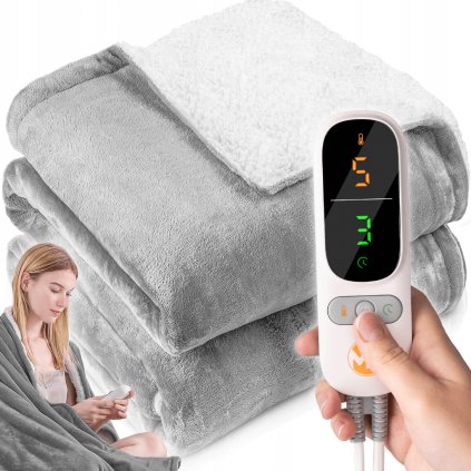WarmLuxe Vyhřívaná dvoulůžková deka 180x160 cm, LED ovladač